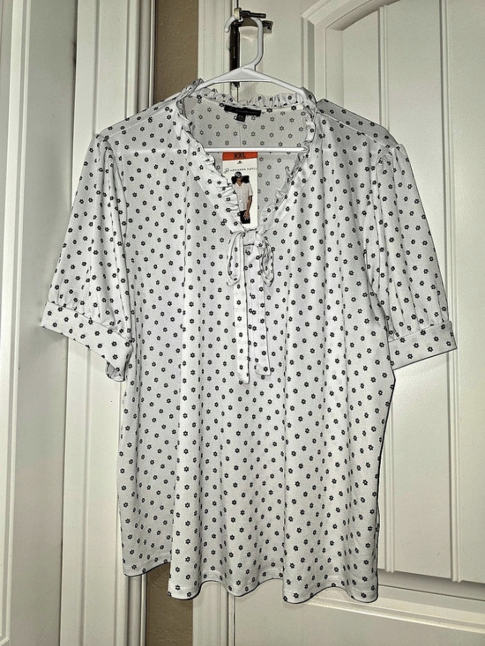 Adrian Papell Floral Short Sleeve Shirt Size XXL NWT